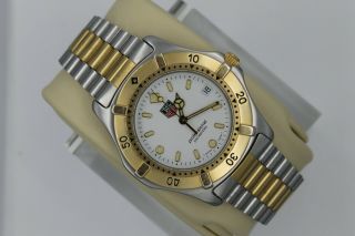 Tag Heuer 2000 Professional We1122.  Bb0304 Watch Mens Gold Wk1120 Dial White