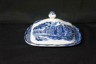 W.  H.  Grindley English Country Inns Staffordshire England Covered Butter Dish