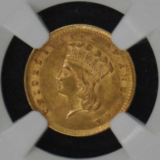 1856 SLANTED 5 Gold Dollar - Type 3 G$1 NGC MS62 3