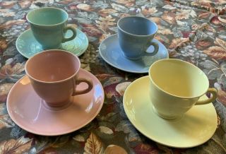4 Colors Vintage Luray Taylor Smith Taylor Tst Demitasse Cups/saucers