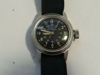 Very Fine Vintage Us Military Issue Bulova Type A17a Pilots Hack Watch Serviced