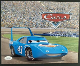 8 X 10 Photo Disney Pixar Cars Richard Petty Signed Jsa Certified