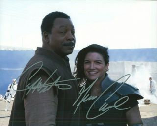 Carl Weathers Gina Carano Mandalorian Signed By Both 8x10 Photo With