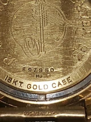 Vintage Bulova Accutron Date Watch 18K Gold Case 5