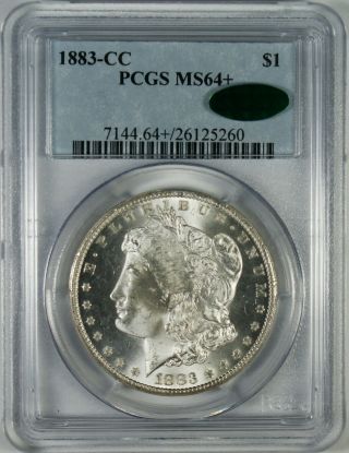 1883 - Cc $1 Bu Morgan Silver Dollar Coin Pcgs Ms64,  Cac Carson City