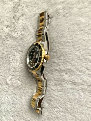 Rolex 18k Gold Submariner Men ' s Black Face Watch 3