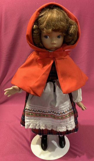 Little Red Riding Hood Porcelain Doll By Edwin M.  Knowles Artist Dianna Effner