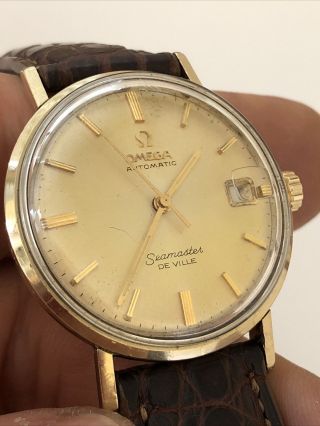 Vintage Omega Seamaster De Ville Cal.  563 Automatic Men’s Wristwatch 14k G.  F.