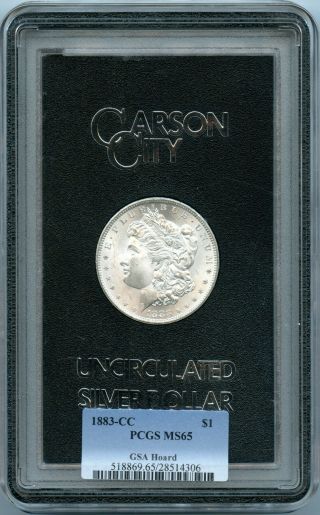 Silver 1883 - Cc Gsa Morgan Silver Dollar | Pcgs Ms65 | Includes Box &