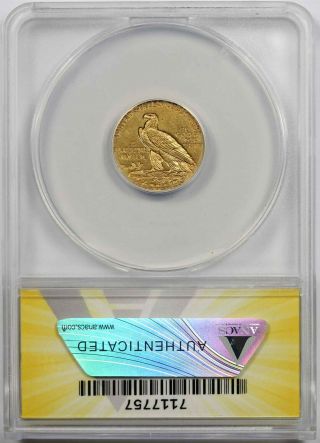 1914 $2.  5 ANACS AU 53 (Better Date) Indian Head Gold Quarter Eagle 2