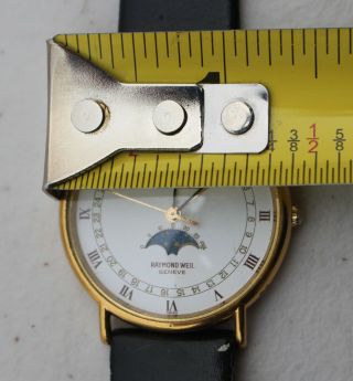 Vintage Raymond Weil 5483 - 2 18K Gold Plated Quartz Watch Wristwatch Moonphase 6