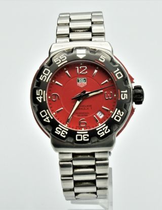 Tag Heuer Formula 1 Red Dial Wac1113 Stainless Steel Quartz Mens Watch