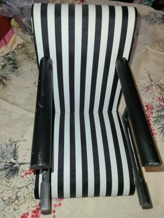 American Girl Doll Clip On Booster Cafe Bistro Treat Seat Black White Stripe