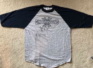 Gin Blossoms Hand Signed 2002 Tour T - Shirt Autographed By 4 Members