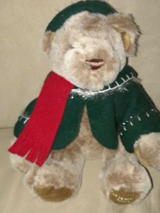 Godiva 2003 Teddy Bear Plush Toy Doll In Green Hat & Jacket (red Scarf)
