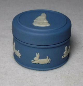 Wedgwood Jasperware Lavender Peter Rabbit Miniature Round Trinket Box - 1 - 3/4 "