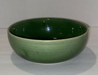 Studio Pottery Signed Hand Crafted Green Bowl/planter