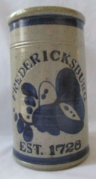 Vintage Fredericksburg Virginia Stoneware Pottery Utensil / Wine Bottle Holder