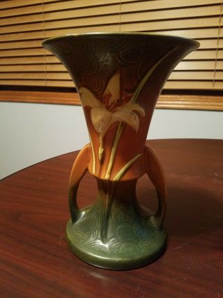 Vntage Roseville Pottery Double Handle Vase 132 - 7