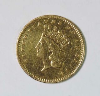 1856 Type 3 U.  S.  One Dollar $1 Indian Princess Head Gold Coin Piece