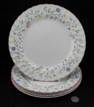 Set Of 4 Johnson Brothers Summer Chintz 9 3/4 " Dinner Plates Floral Pattern