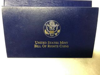 1993 US Bill of Rights 3 - Coin Commemorative Gold Silver Clad Proof Set 3