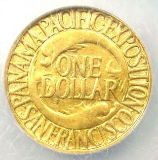 1915 - S Panama Pacific Gold Dollar Pan - Pac G$1 Coin - Certified NGC XF Details 4