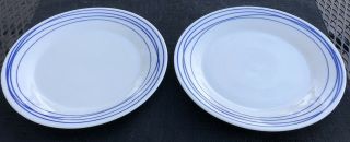 Set Of 2 Royal Doulton Pacific Salad Plate Blue Circles Lines 9 3/8 " Dia.