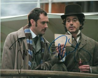 Autographed Robert Downey Jr.  & Jude Law Signed 8 X 10 Photo Really