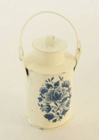 Vintage Dollhouse Miniature Metal Pot Water Can Floral Design 1.  5 " High