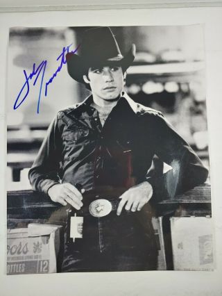 Young John Travolta Urban Cowboy Signed 8 X 10 Photograph