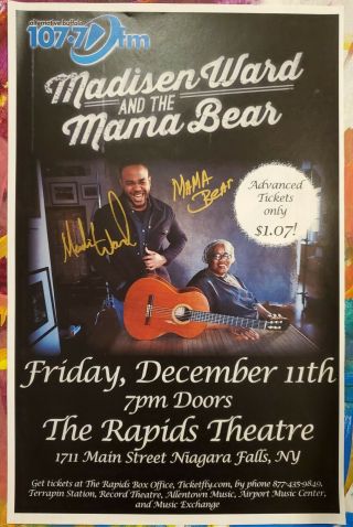 Madisen Ward And The Mama Bear Signed Tour Poster Folk Band - Silent Movies Song