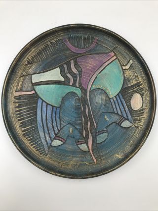 Vintage Handmade Pottery Dish Plate - Signed E Powell 91’ Ja.