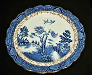 Booths China 10.  5 " Dinner Plates Real Old Willow Pattern China England