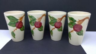 Set Of 4 Franciscan Apple 5 1/8 " Ceramic China Tumblers