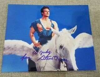 Bodybuilder Steve Reeves On Flying Horse Signed Photo Autograph Autographed