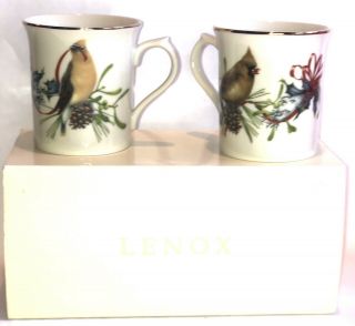 Lenox “winter Greetings” Porcelain Cardinals Coffee/tea Mug By Catherine Mcclung