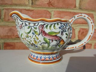 Ceramicas De Coimbra Pottery Portugal Hp Gravy Saucer Boat Bird Rabbit