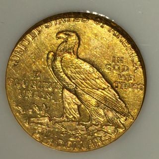 1926 QUARTER EAGLE == $2 1/2 INDIAN GOLD == NGC AU - 58 == 3