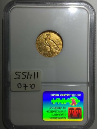 1926 QUARTER EAGLE == $2 1/2 INDIAN GOLD == NGC AU - 58 == 4