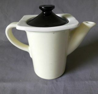 Vintage Hall China Teapot 2 Cup Black & White 19c4 Made In Usa