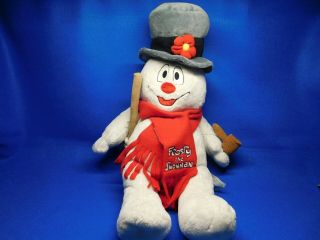 Frosty The Snowman Build A Bear 18” With Plush Scarf,  Broom,  Pipe