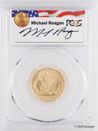 1993 - W $5 James Madison Bill Of Rights Gold Coin Pcgs Ms69 - Reagan Legacy Series