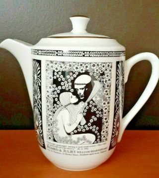 Teapot Shakespeare Romeo And Juliet B&w Thornton Of Stratford - Upon - Avon England