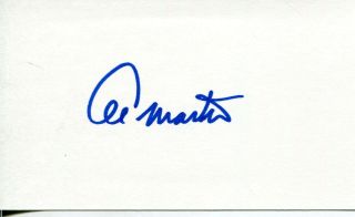Al Martino Singer / Actor In The Godfather & Adam - 12 Signed Card Autograph