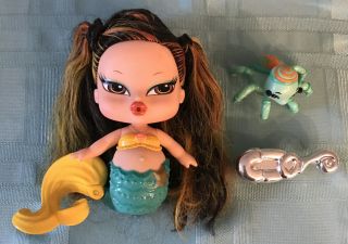 Bratz Babyz Mermaidz Jade Color Changing Doll - Water Squirting Pet & Brush Vguc