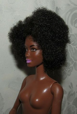 NUDE BARBIE DOLL AA AFRICAN AMERICAN TALL BODY STYLE PUFFY HAIR FOR OOAK 3