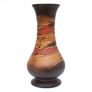 Vintage Mid - Century Modern Royal Haeger Pottery Earth Wrap Lava Glaze Vase 1970s