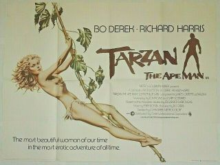 Tarzan The Ape Man 1981 Uk Quad Cinema Poster Bo Derek,  Richard Harris