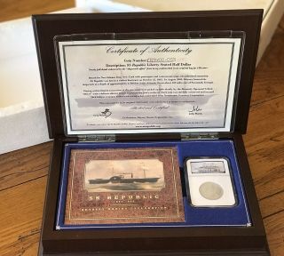 1861 O Seated Liberty 50c Shipwreck Ss Republic Coin W/ Deluxe Box Dvd &